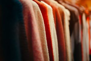 clothing in closet