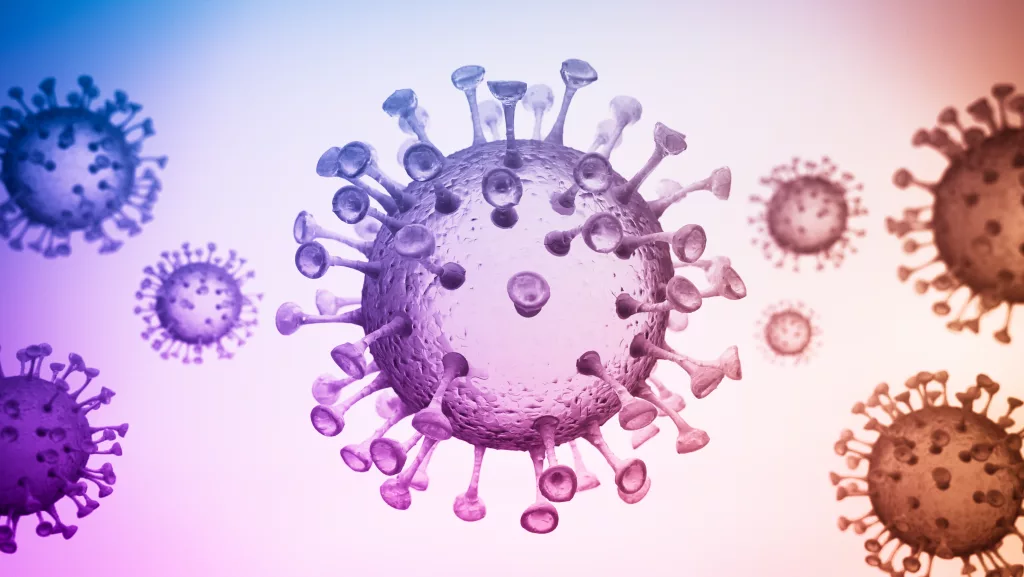 COVID-18 Coronavirus close up