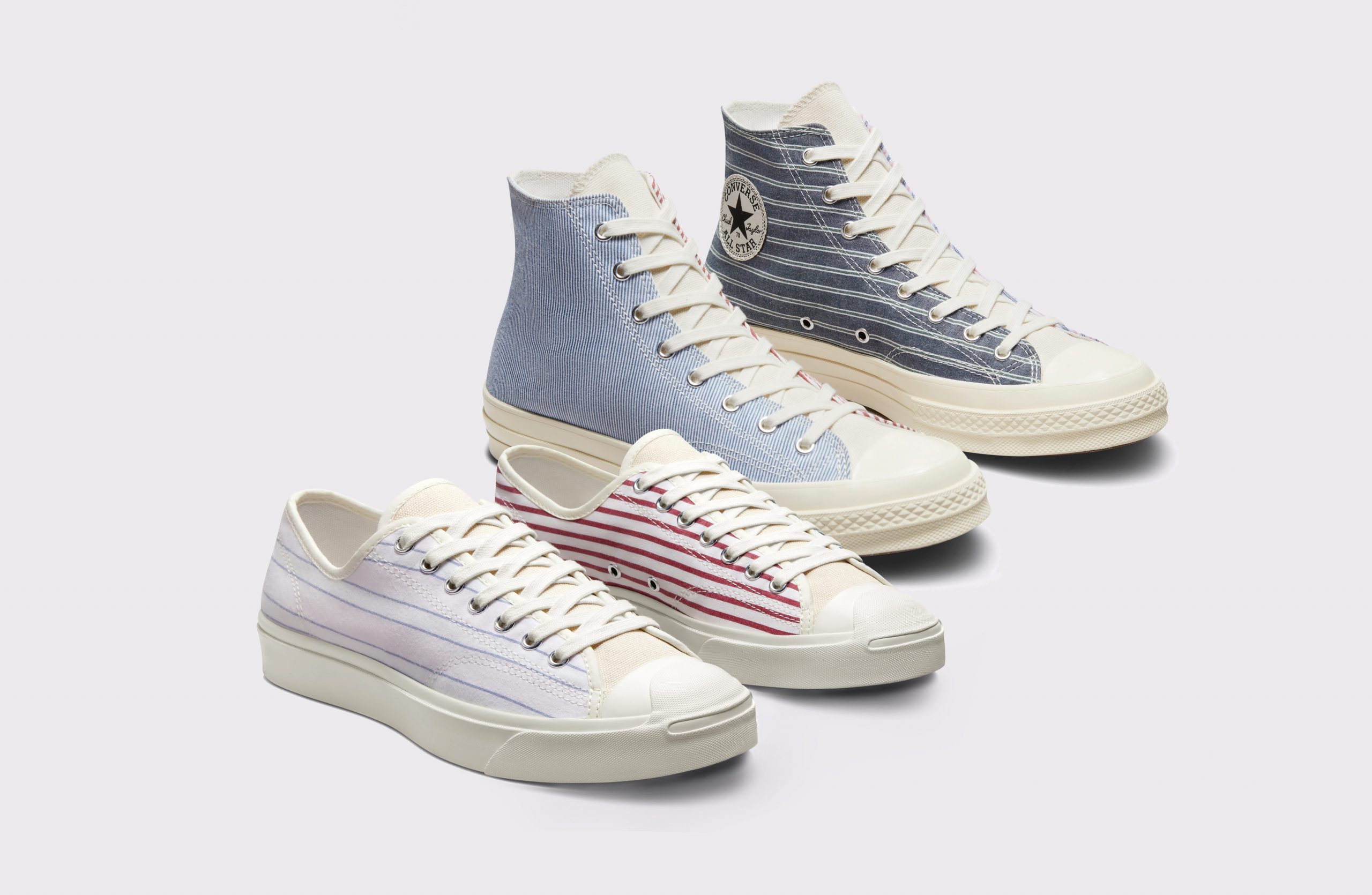 A series of converse low top and high top shoes